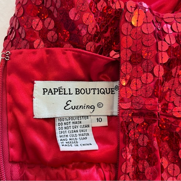 Fun Papell Boutique sequined evening dress, red, size 10 - Picture 6 of 6
